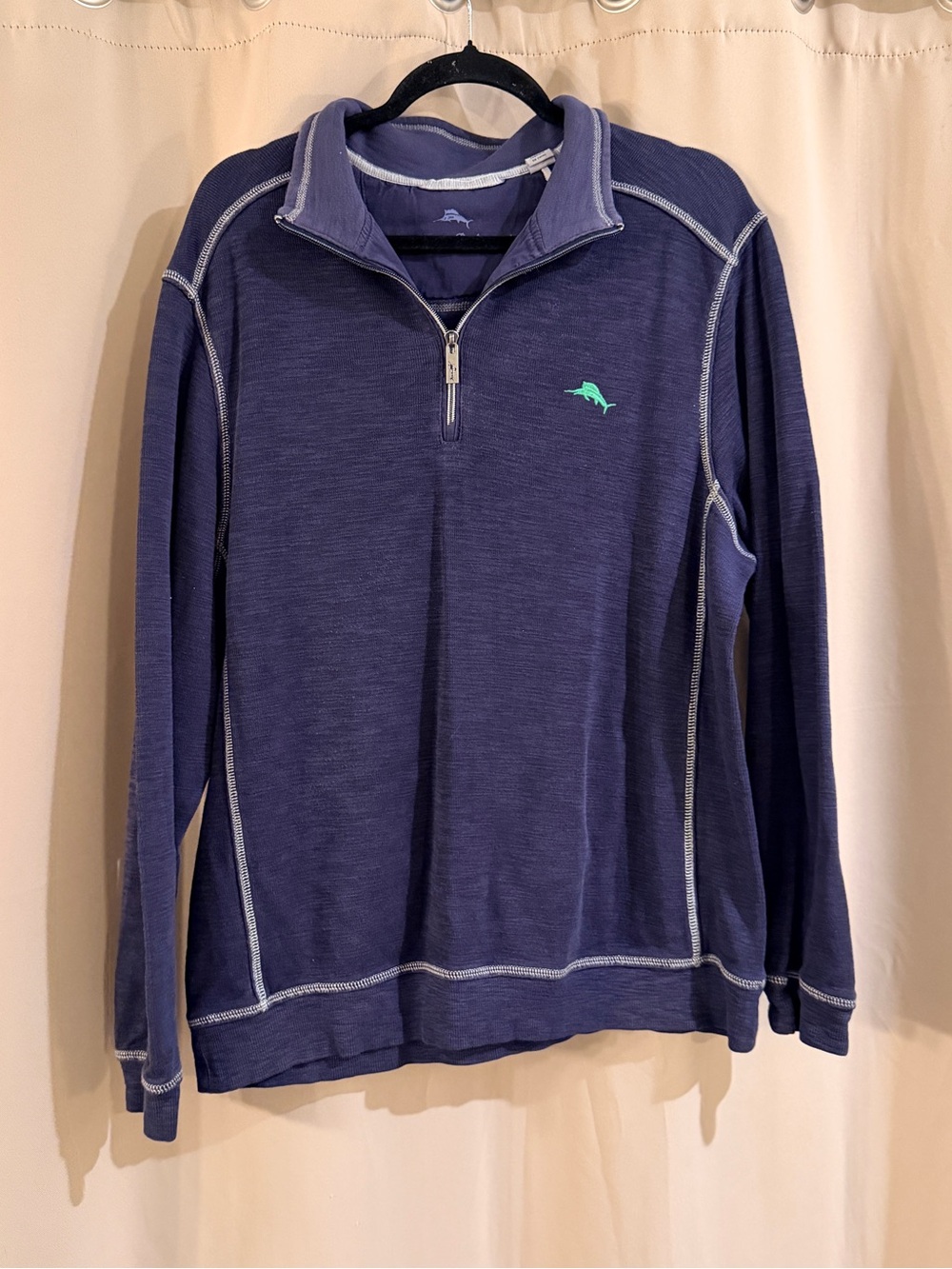 Men's Tommy Bahama Navy Quarter-Zip Pullover Sweater
